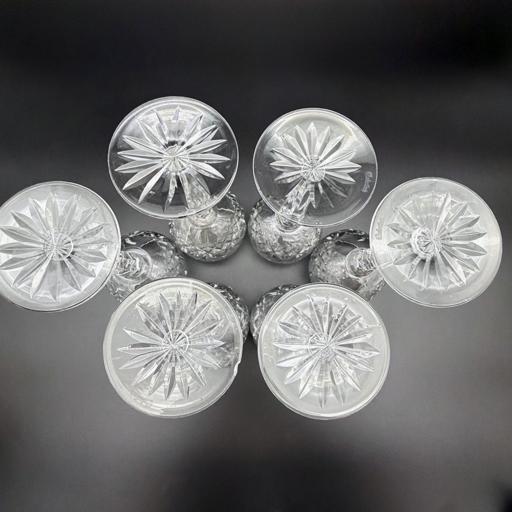 Waterford Lismore Crystal Hock Wine Glasses Set Of 6 Stemware 7.375" - Picture 9 of 13